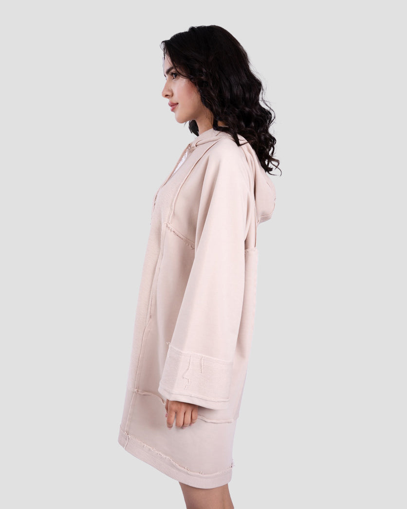 OVERSIZED DRESS WITH UNFINISHED