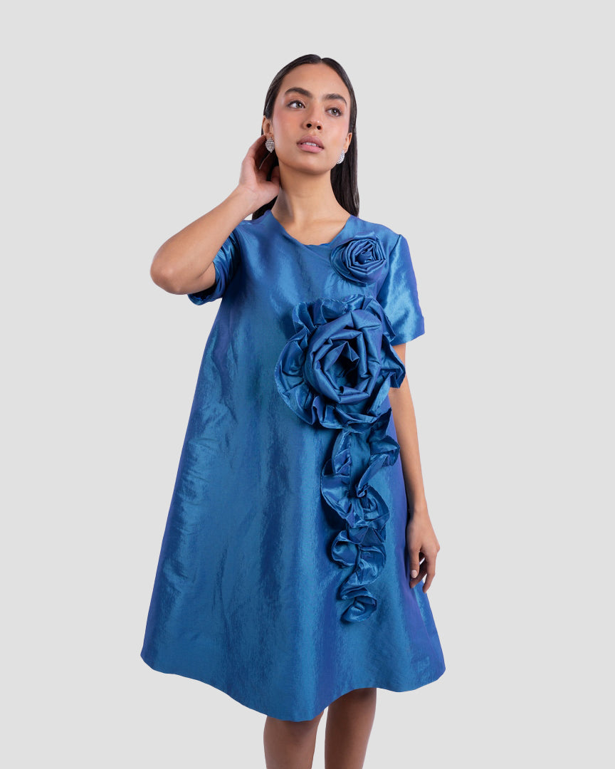 MINI DRESS WITH FLORAL DETAIL