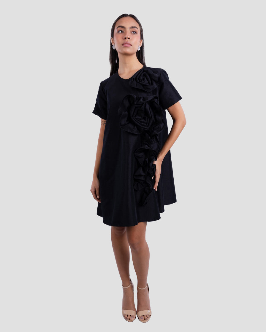 MINI DRESS WITH FLORAL DETAIL