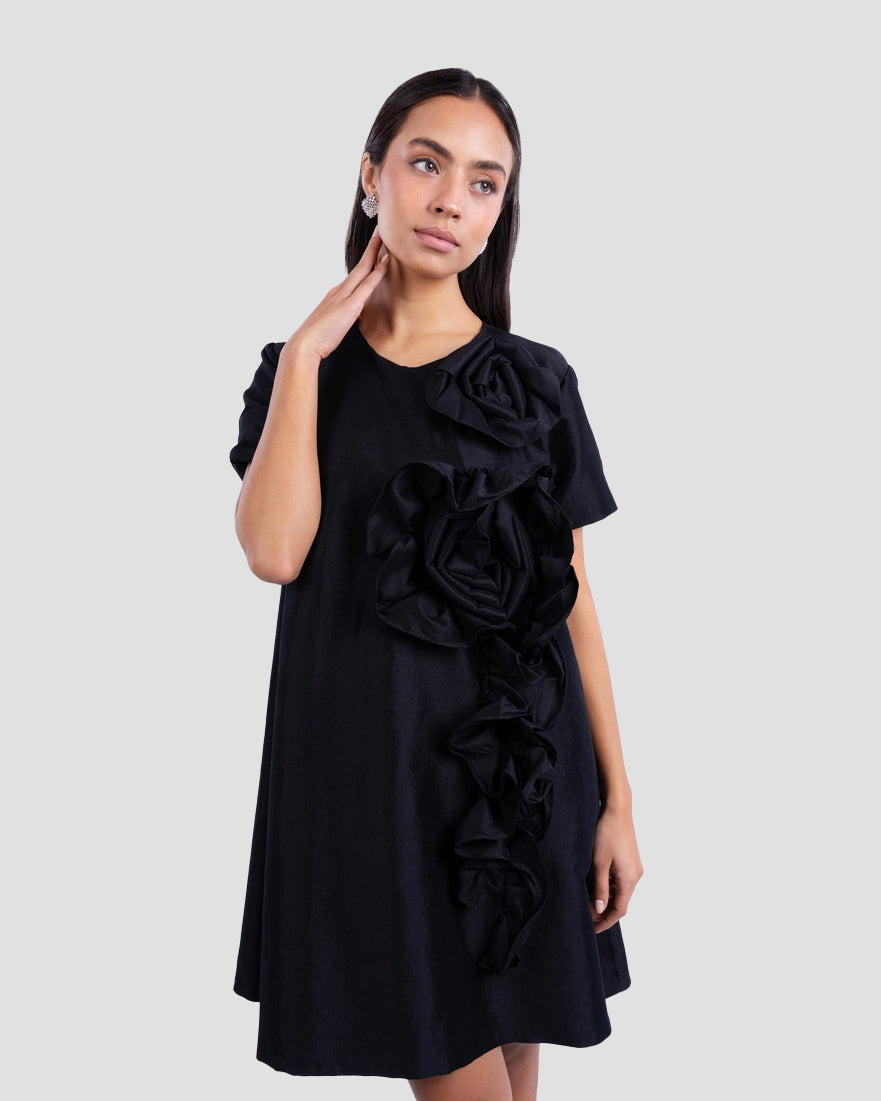MINI DRESS WITH FLORAL DETAIL