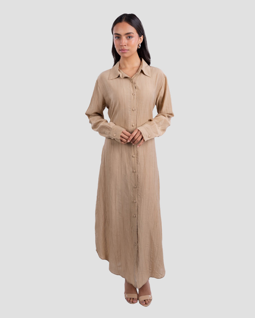 LONG POPLIN SHIRT DRESS