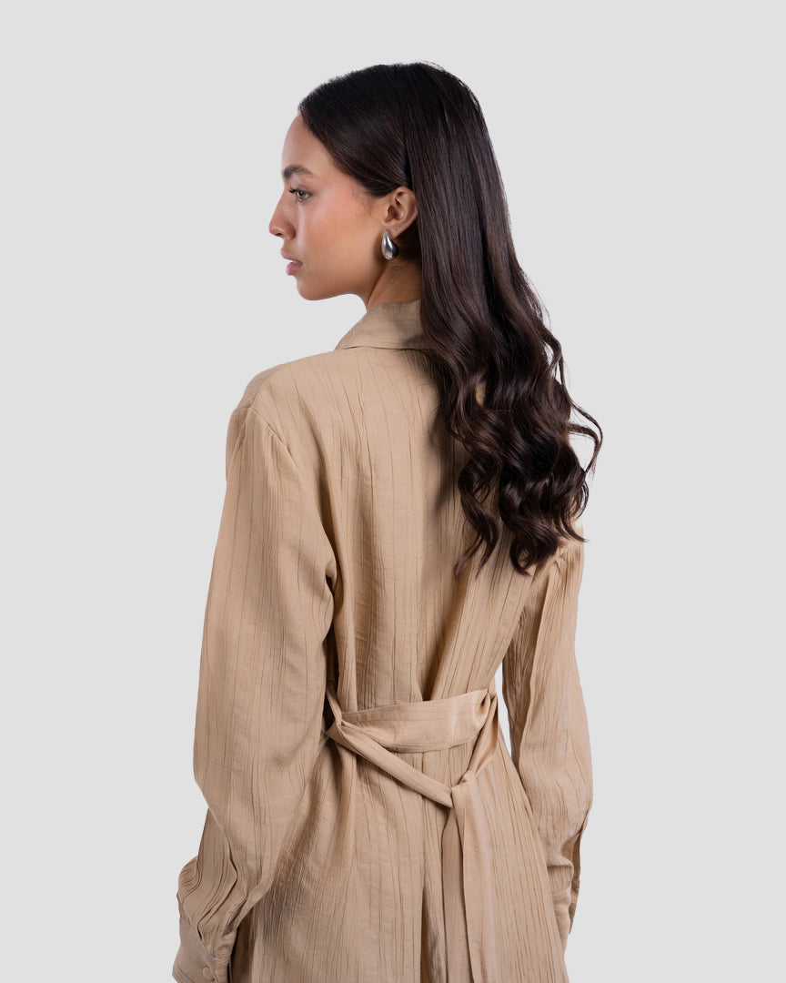 LONG POPLIN SHIRT DRESS