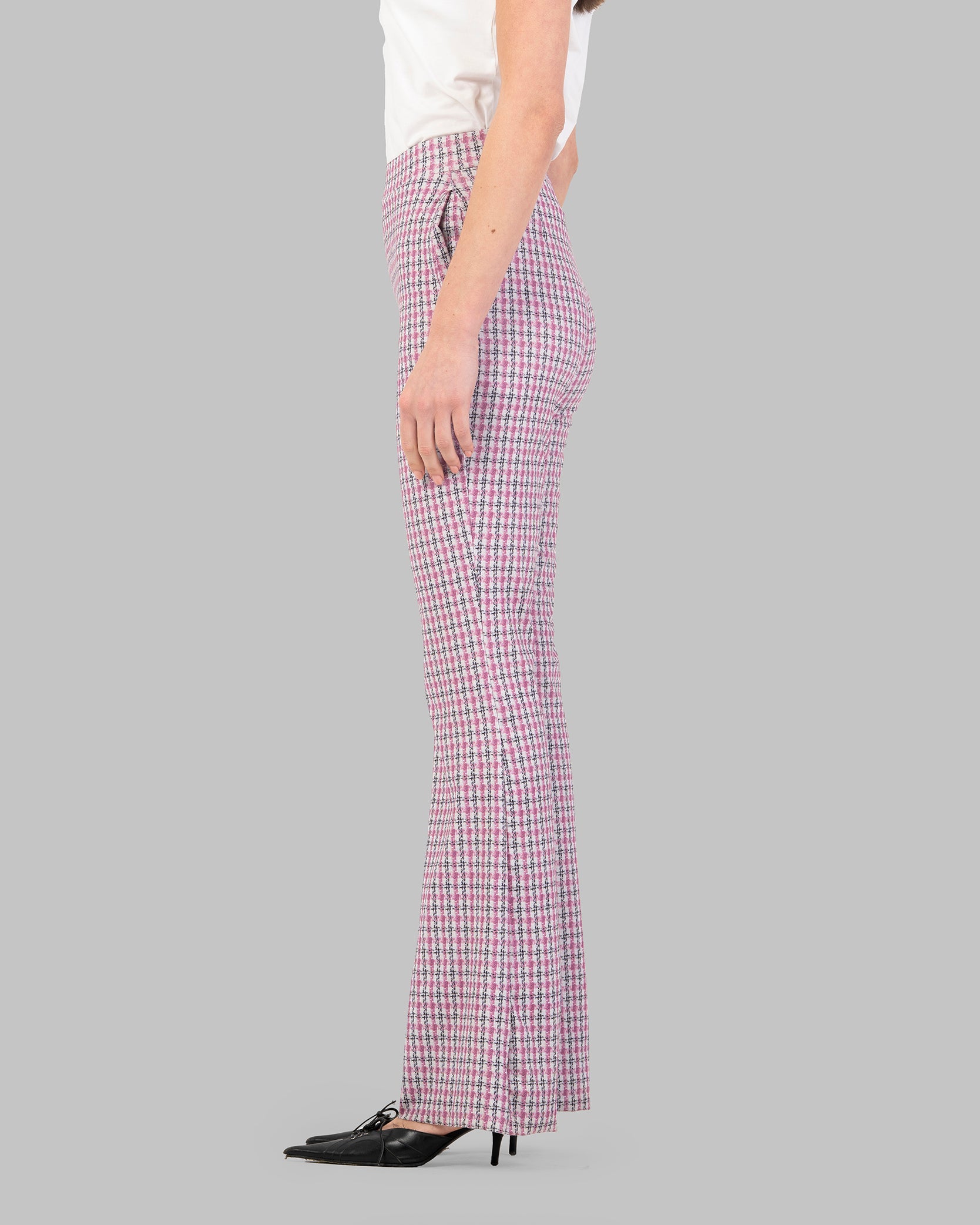 FLARED TROUSERS HIGH-WAIST WITH ELESTICATED INNER