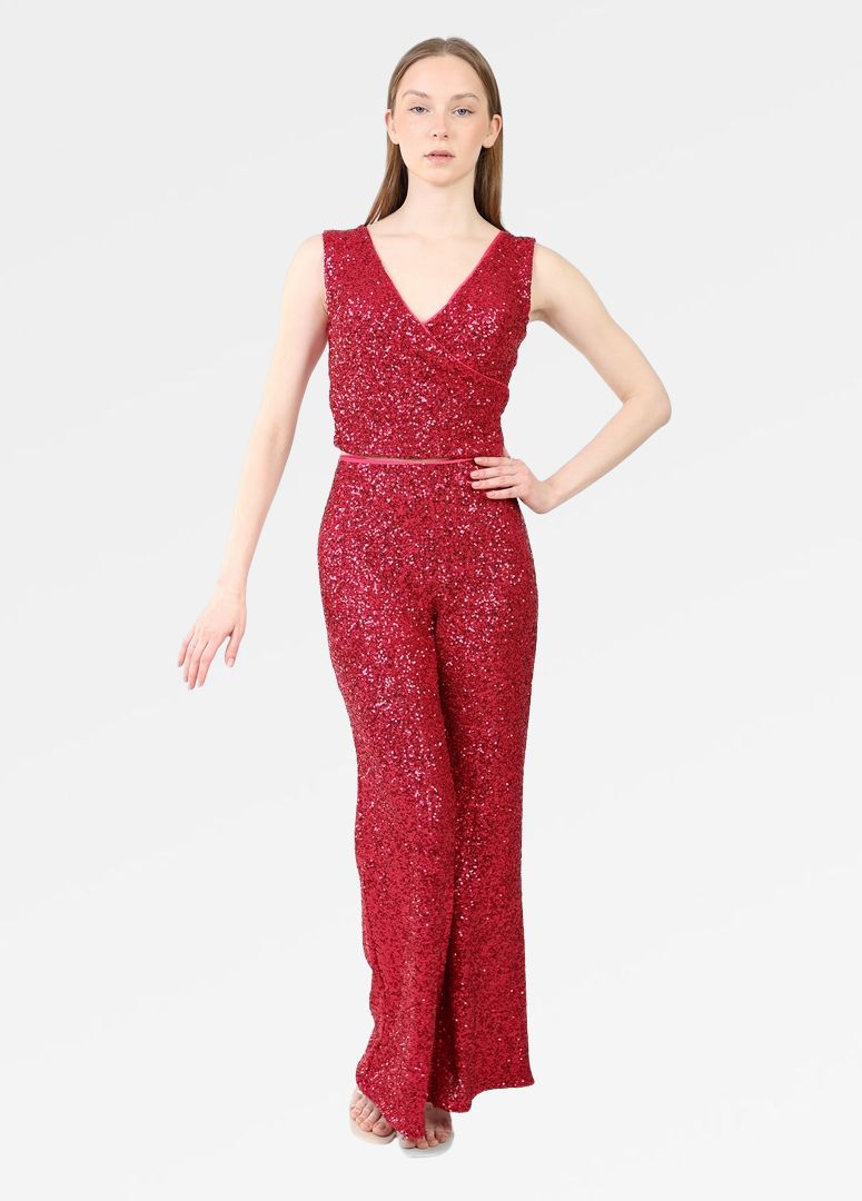 SEQUINNED HALTER TOP