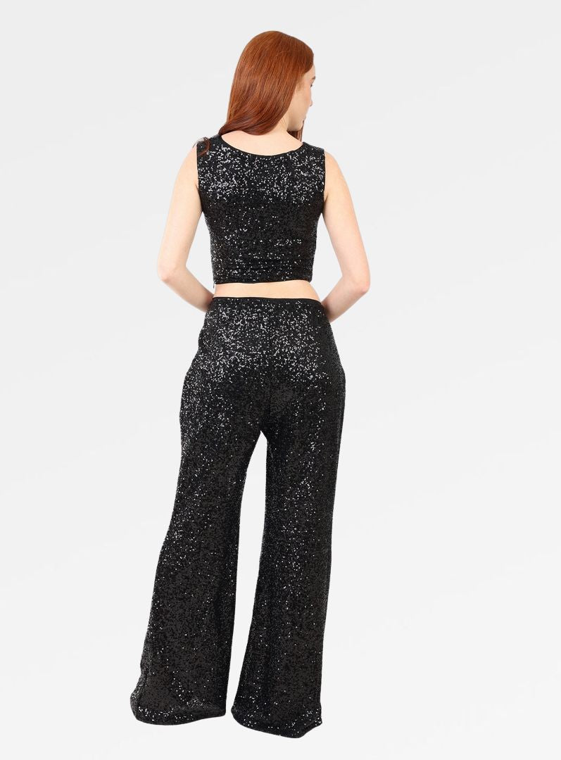SEQUINNED HALTER TOP
