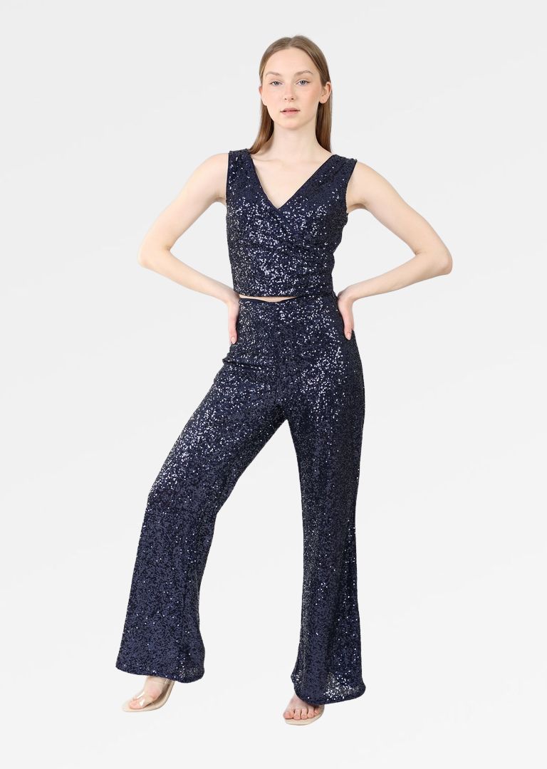 SEQUINNED HALTER TOP