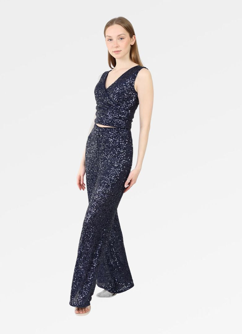 SEQUINNED HALTER TOP
