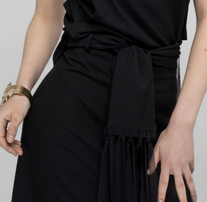 MIDI SKIRT WITH TIE WAIST