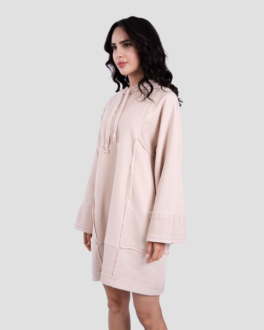 OVERSIZED DRESS WITH UNFINISHED