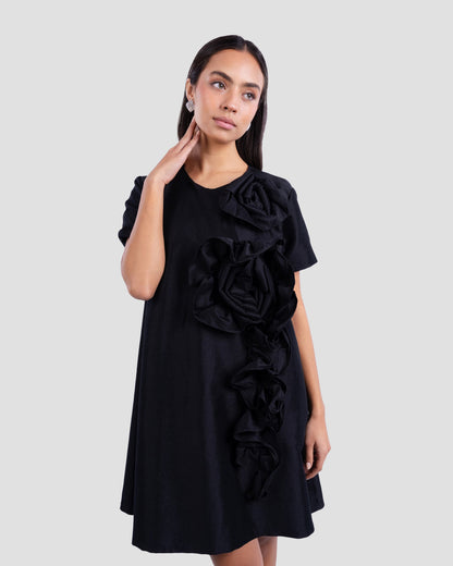 MINI DRESS WITH FLORAL DETAIL