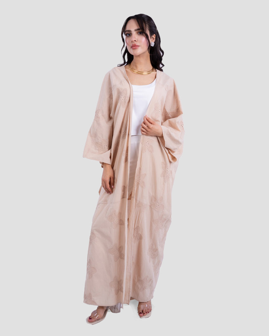 EMBROIDERED LONG KIMONO WITH WIDE SLEEVES