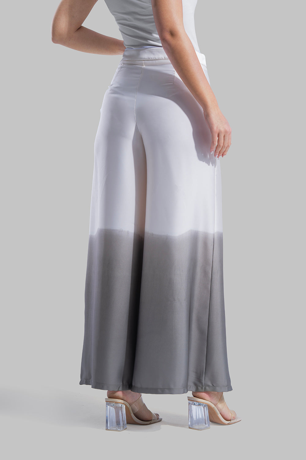 Flowy wide-leg trousers with a dip-dye effect.