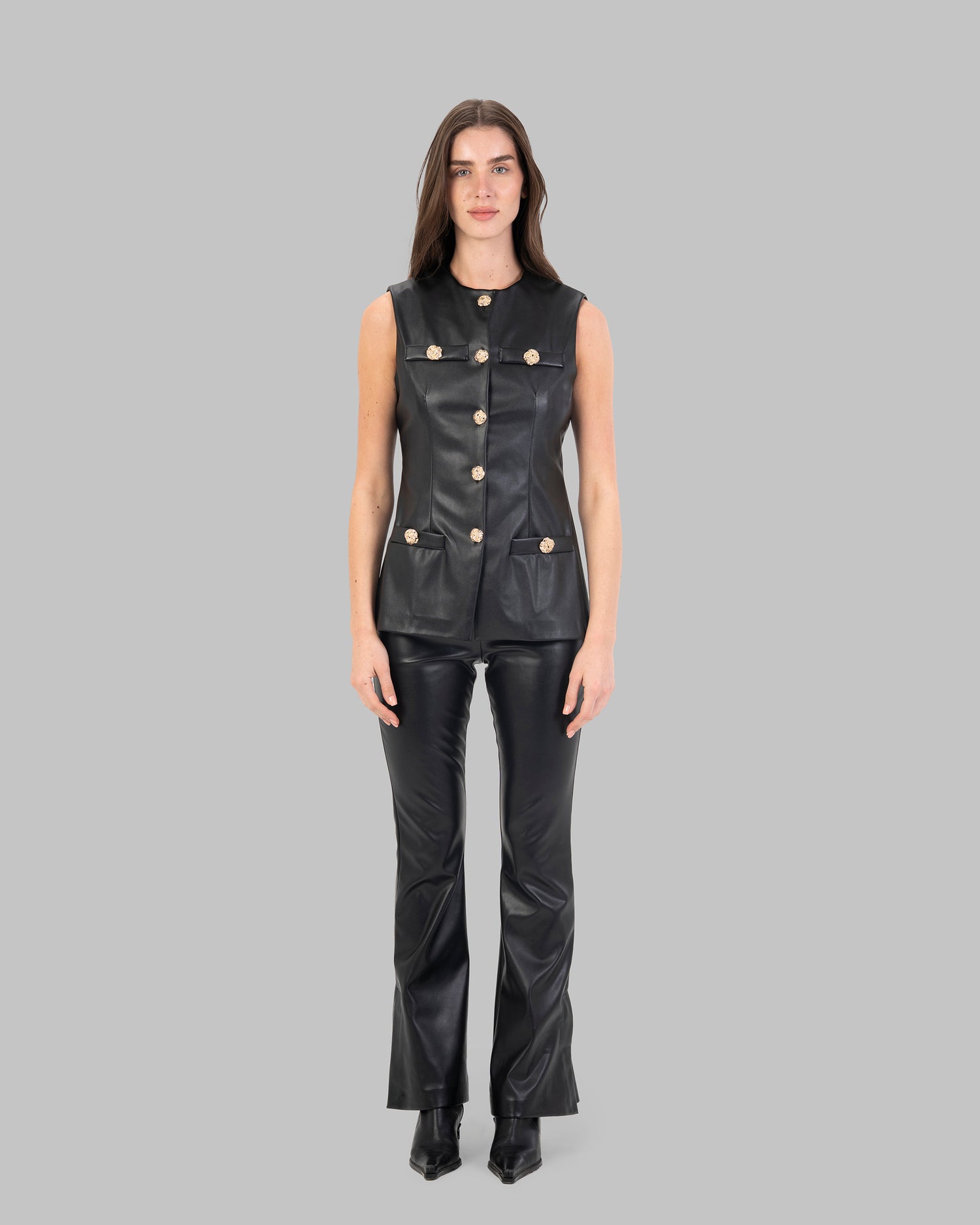 Leather Flared Pants