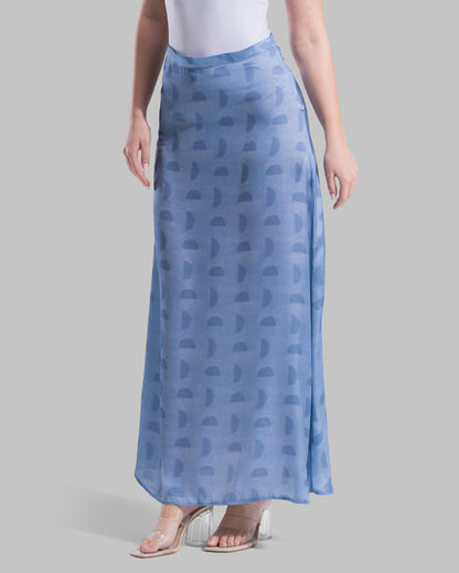 High-waisted midi skirt with a clean waistband.