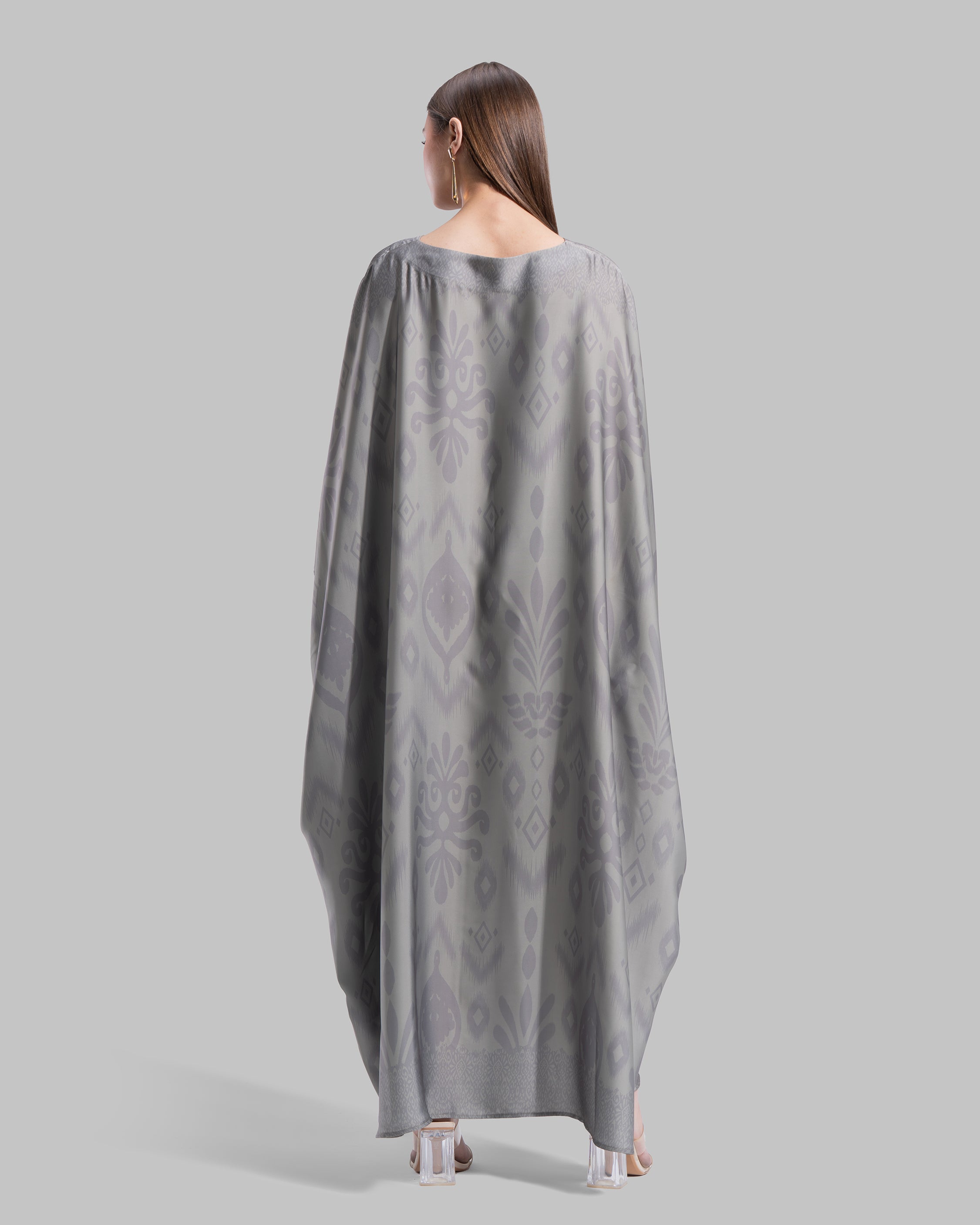 Oversized satin kaftan.