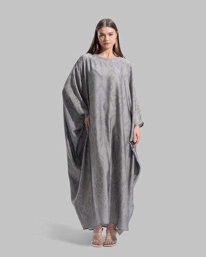 Oversized satin kaftan.