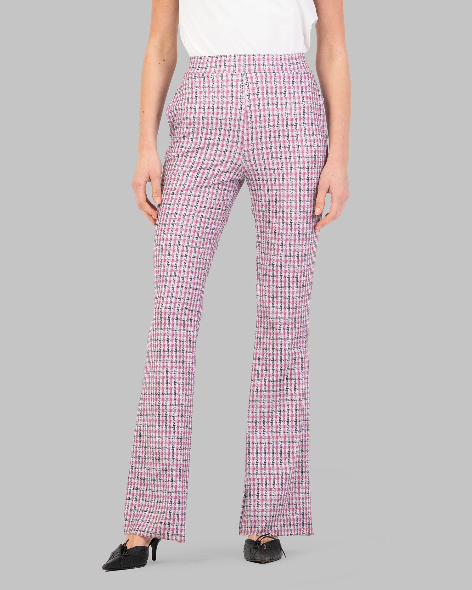 FLARED TROUSERS HIGH-WAIST WITH  ELESTICATED INNER