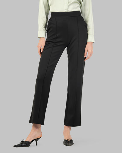 HIGH-WAIST TROUSERS WITH VISIBLE SEAM WITH POCKETS