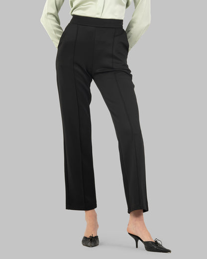 HIGH-WAIST TROUSERS WITH VISIBLE SEAM WITH POCKETS