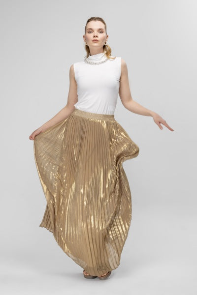 SHIMMER PLATED SKIRT