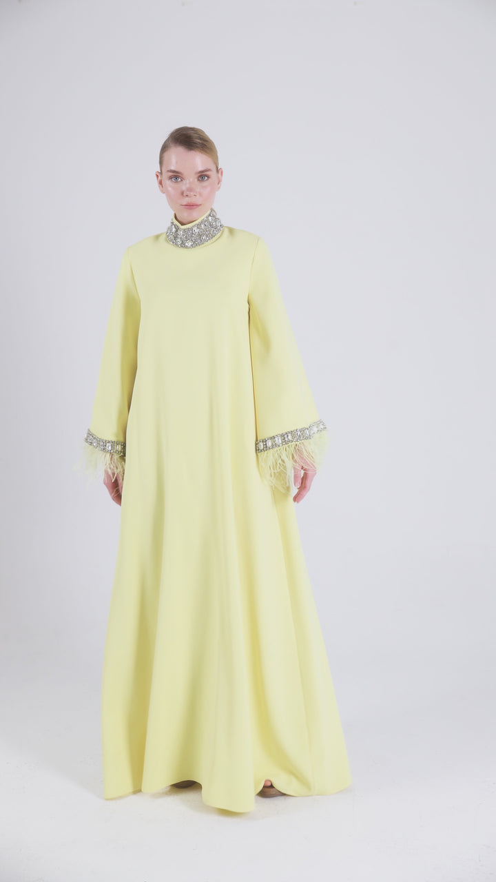 Studded Neck Abaya