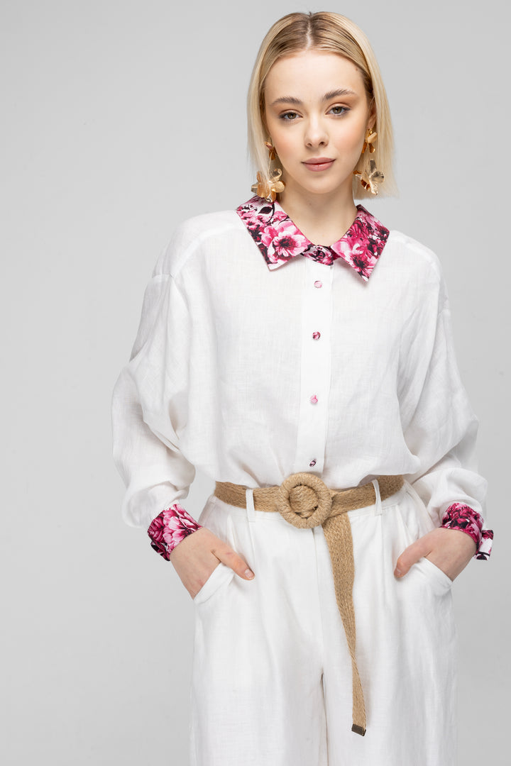 Floral linen shirt